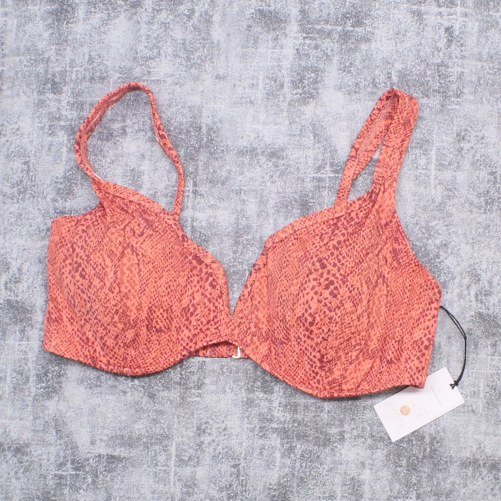 Shade & Shore Women's Snake Print V-Wire Bikini Top
