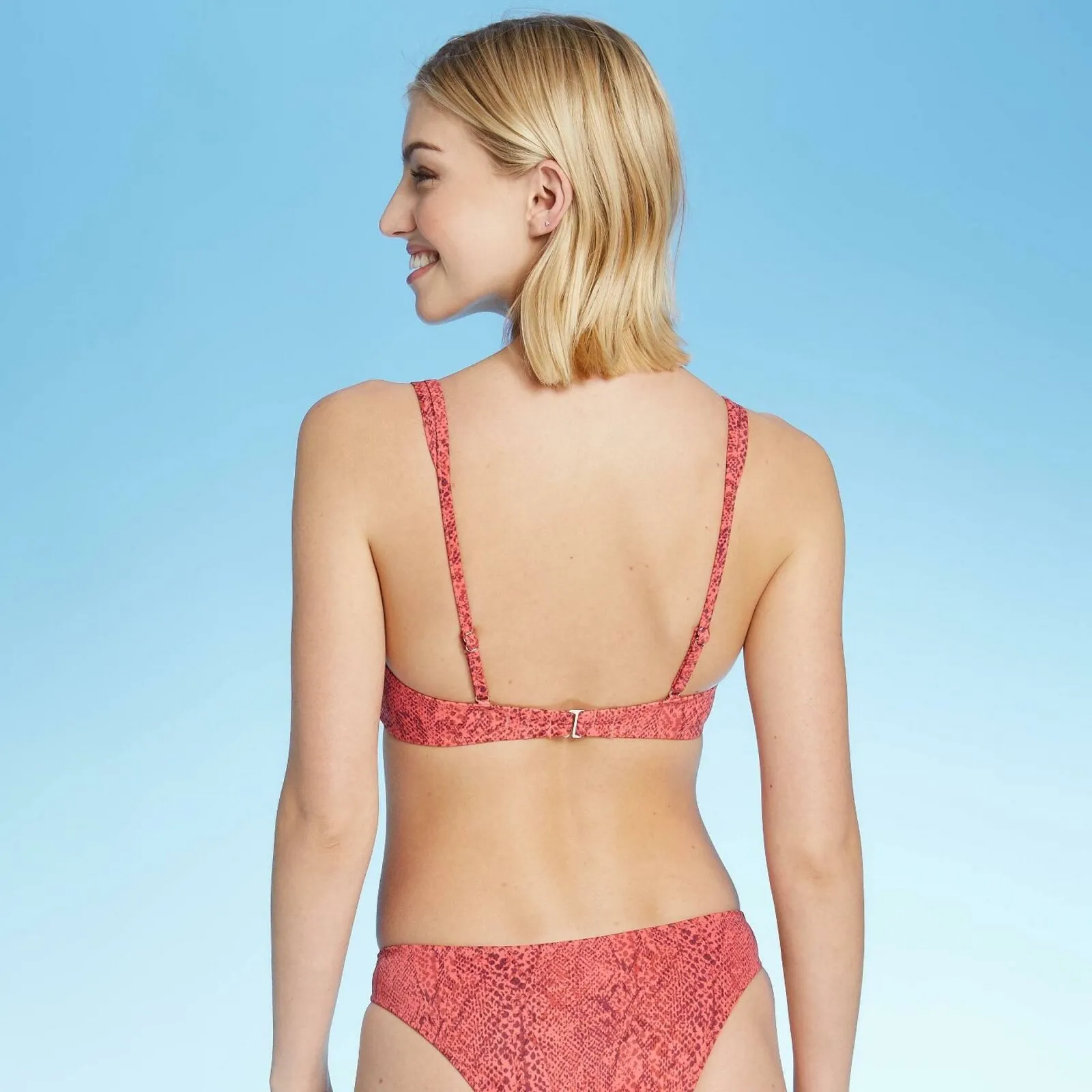 Shade & Shore Women's Snake Print V-Wire Bikini Top