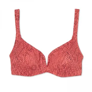 Shade & Shore Women's Snake Print V-Wire Bikini Top