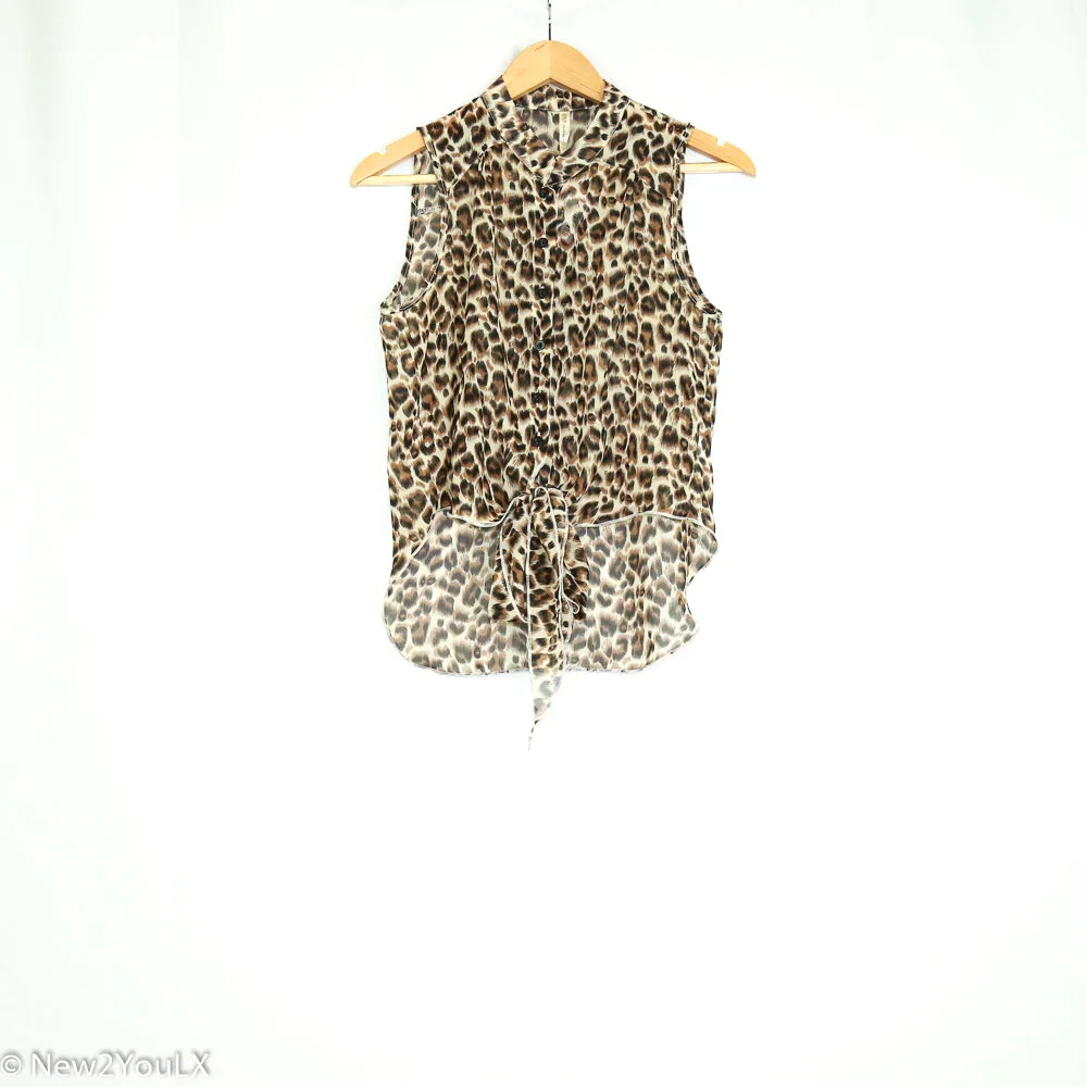 Sheer Animal Print Blouse (Dna)