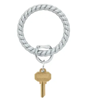 Silicone Big O® Key Ring - Solid Quicksilver Braided