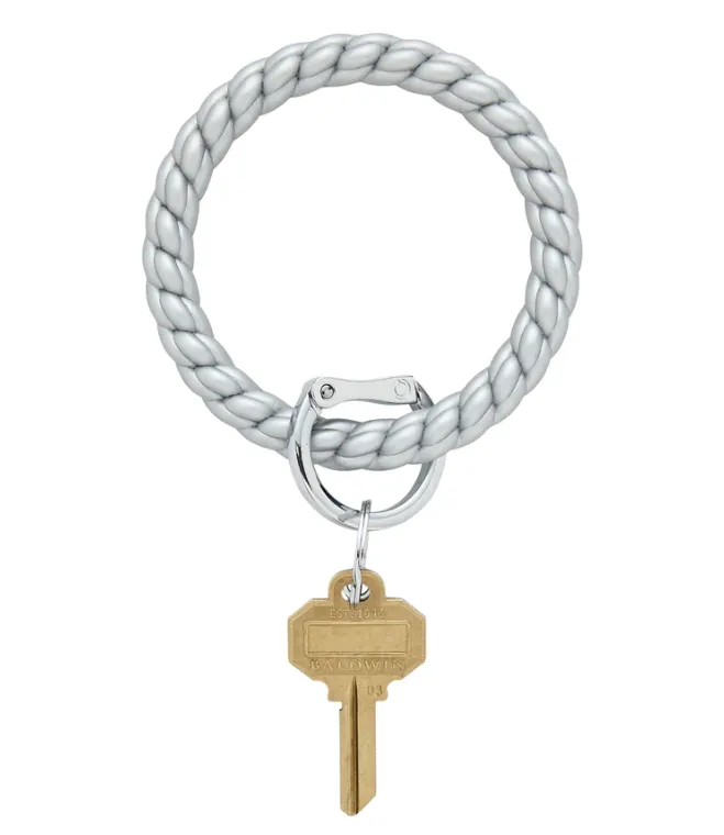 Silicone Big O® Key Ring - Solid Quicksilver Braided