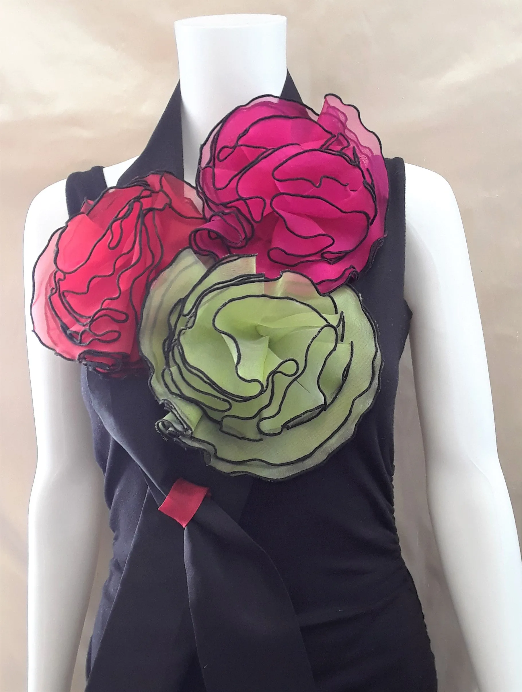 Silk Flower Scarf