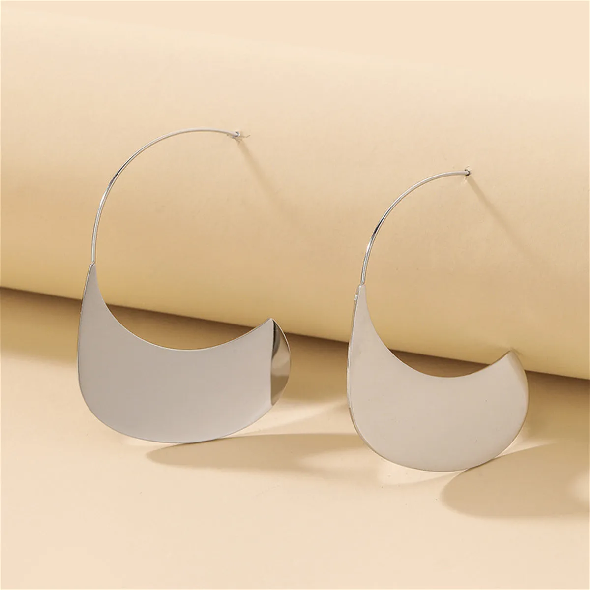 Silver-Plated Flat Huggie Earrings