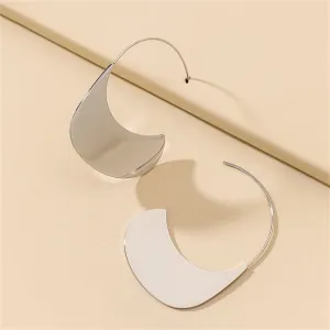 Silver-Plated Flat Huggie Earrings