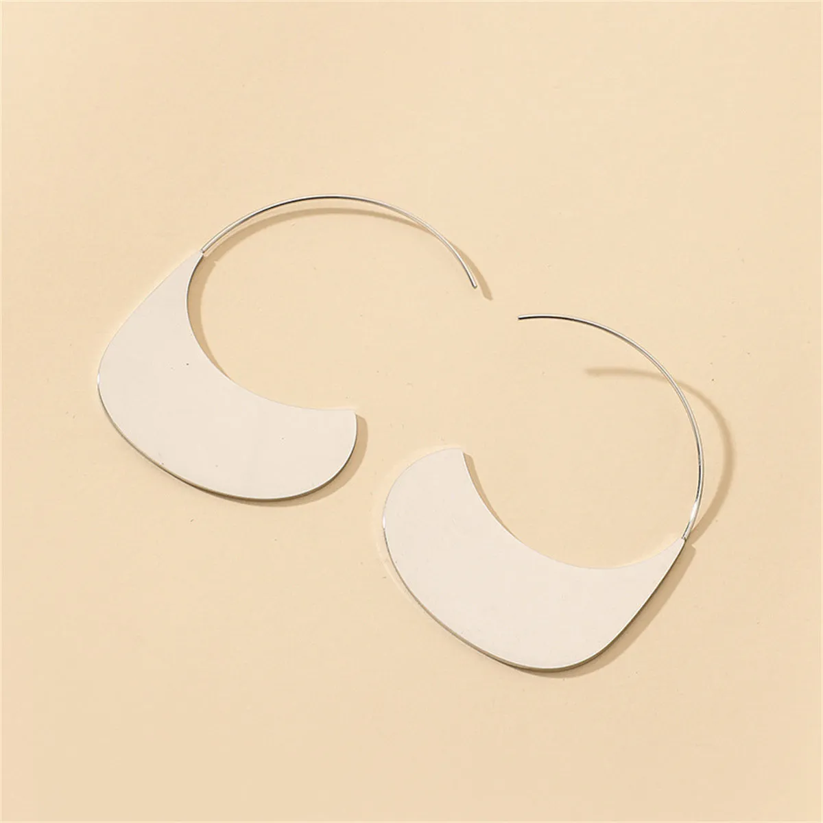 Silver-Plated Flat Huggie Earrings