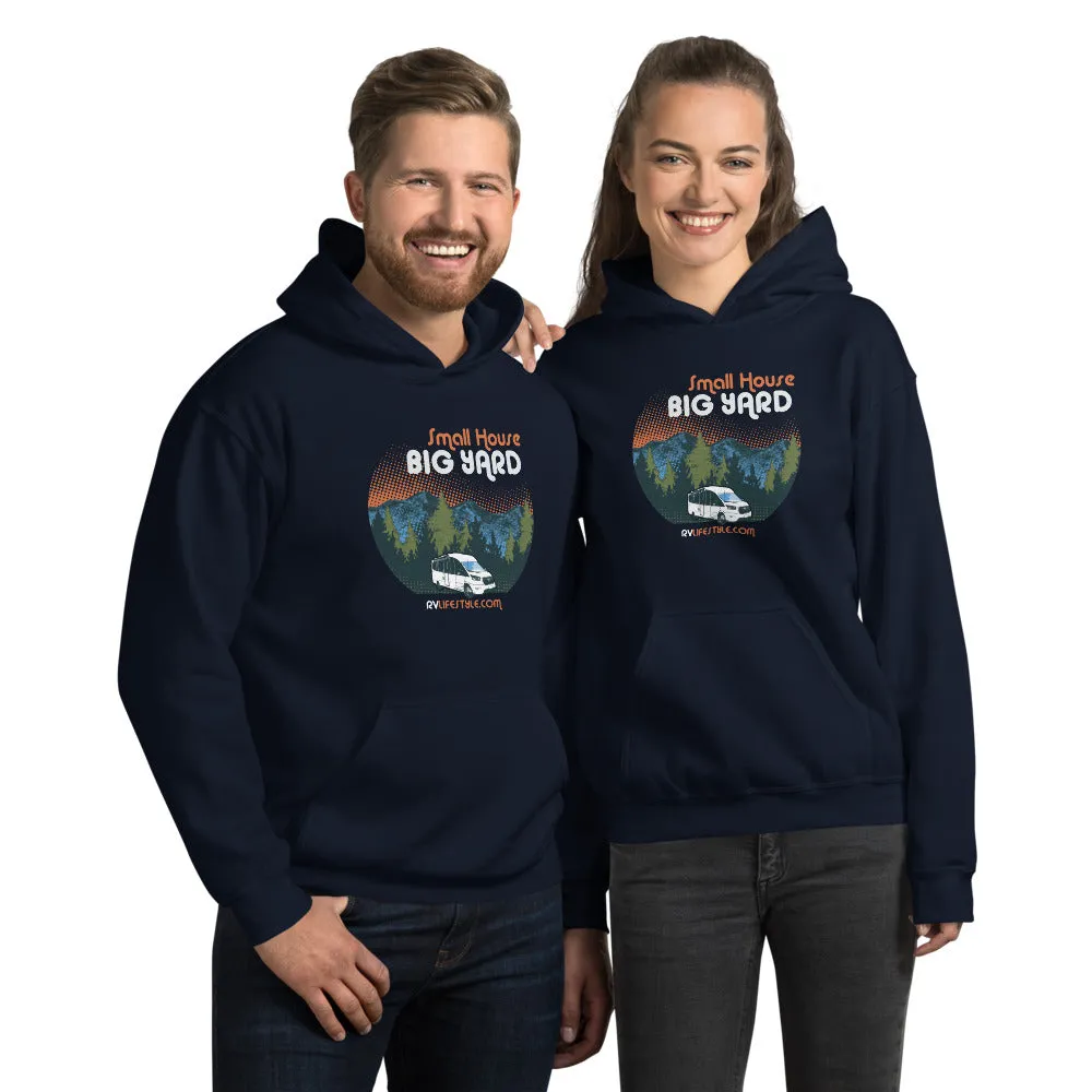 Small House Big Yard Men and Women's Hoodie - Black, Navy, Dark Heather, Indigo Blue