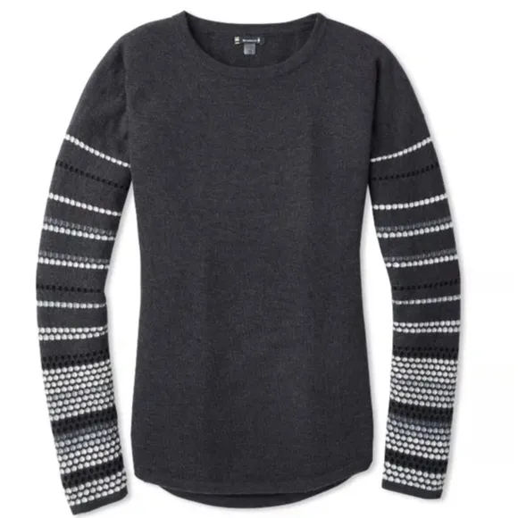 Smartwool Merino Wool Shadow Pine Crewneck Sweater Women’s Medium Grey Outdoors