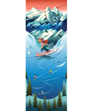 Smartwool W Ski Target Cushion Lift Bunny Print OTC Socks-Neptune Blue