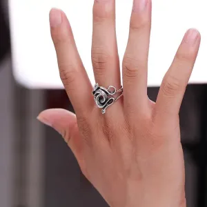 Snake Ring Nightclub: Lightweight Adjustable Alloy Ring - Mysterious Snake Design