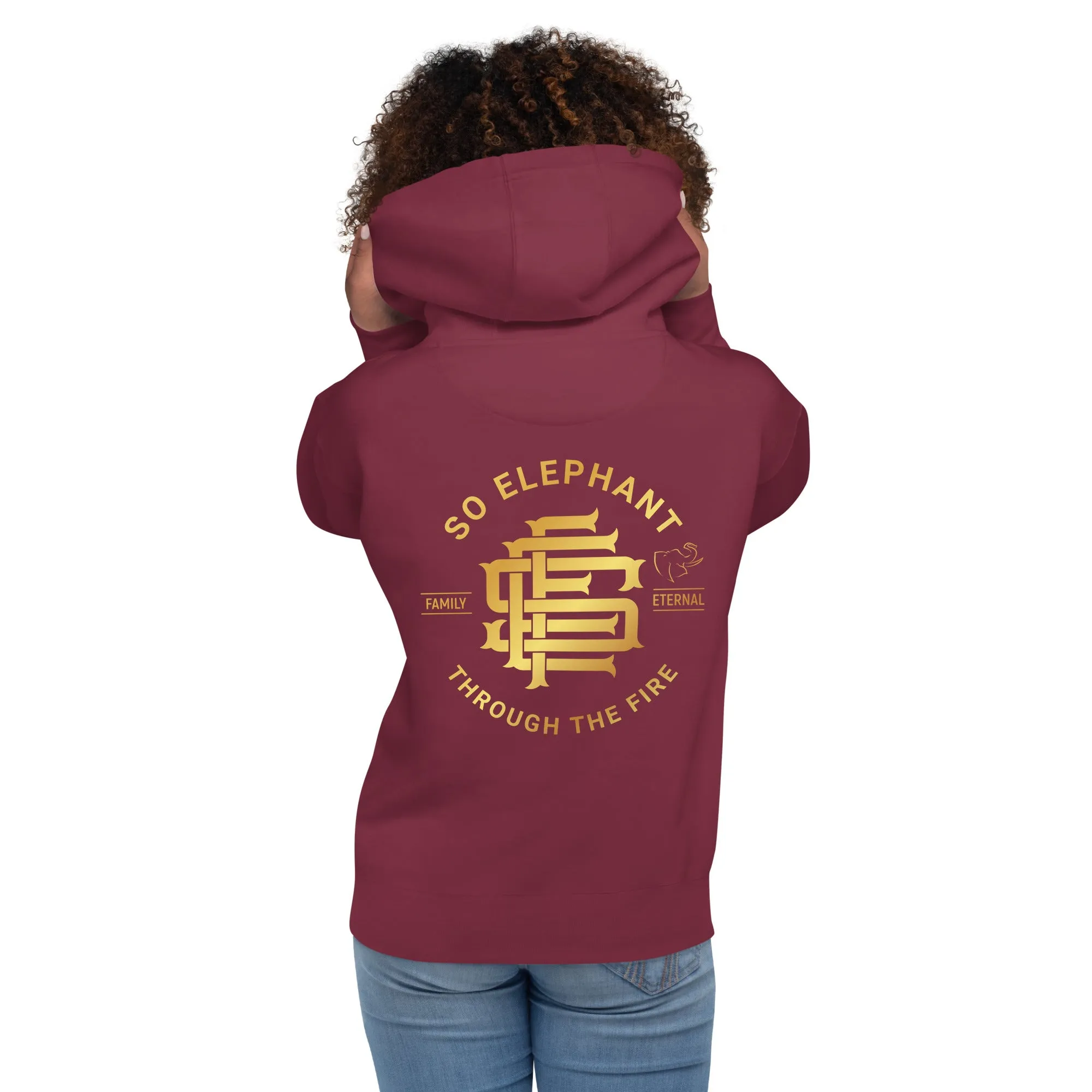 SO ELEPHANT "THROUGH THE FIRE BACK PIECE" WOMEN'S HOODIE
