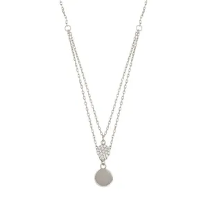 Sole du Soleil Women's 18K White Gold Plated CZ Simulated Diamond Layered Circle Fashion Necklace