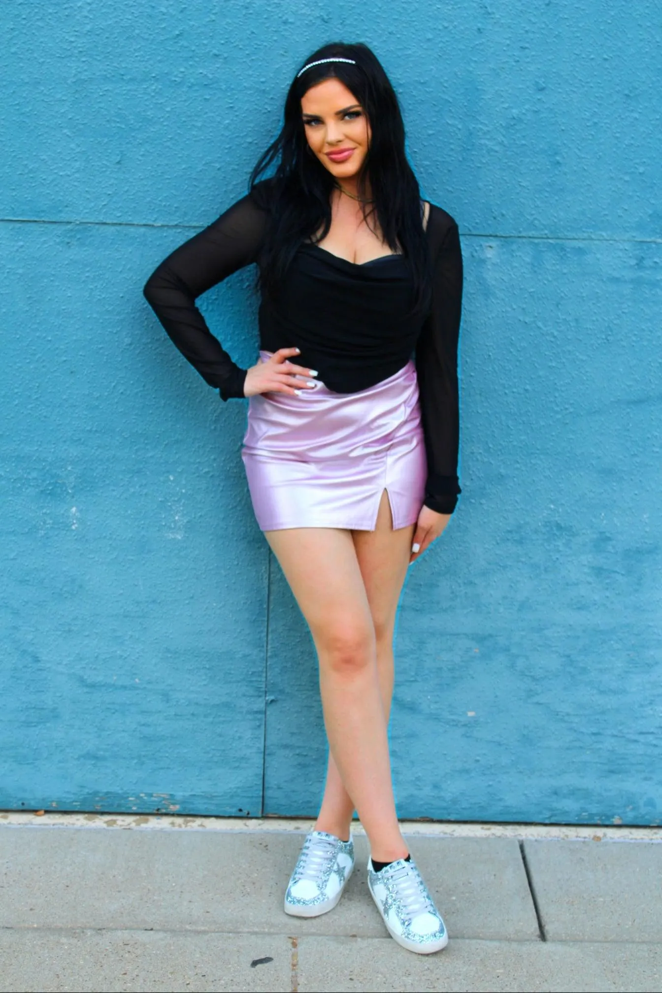 Sorority Chick- Metallic Skirt