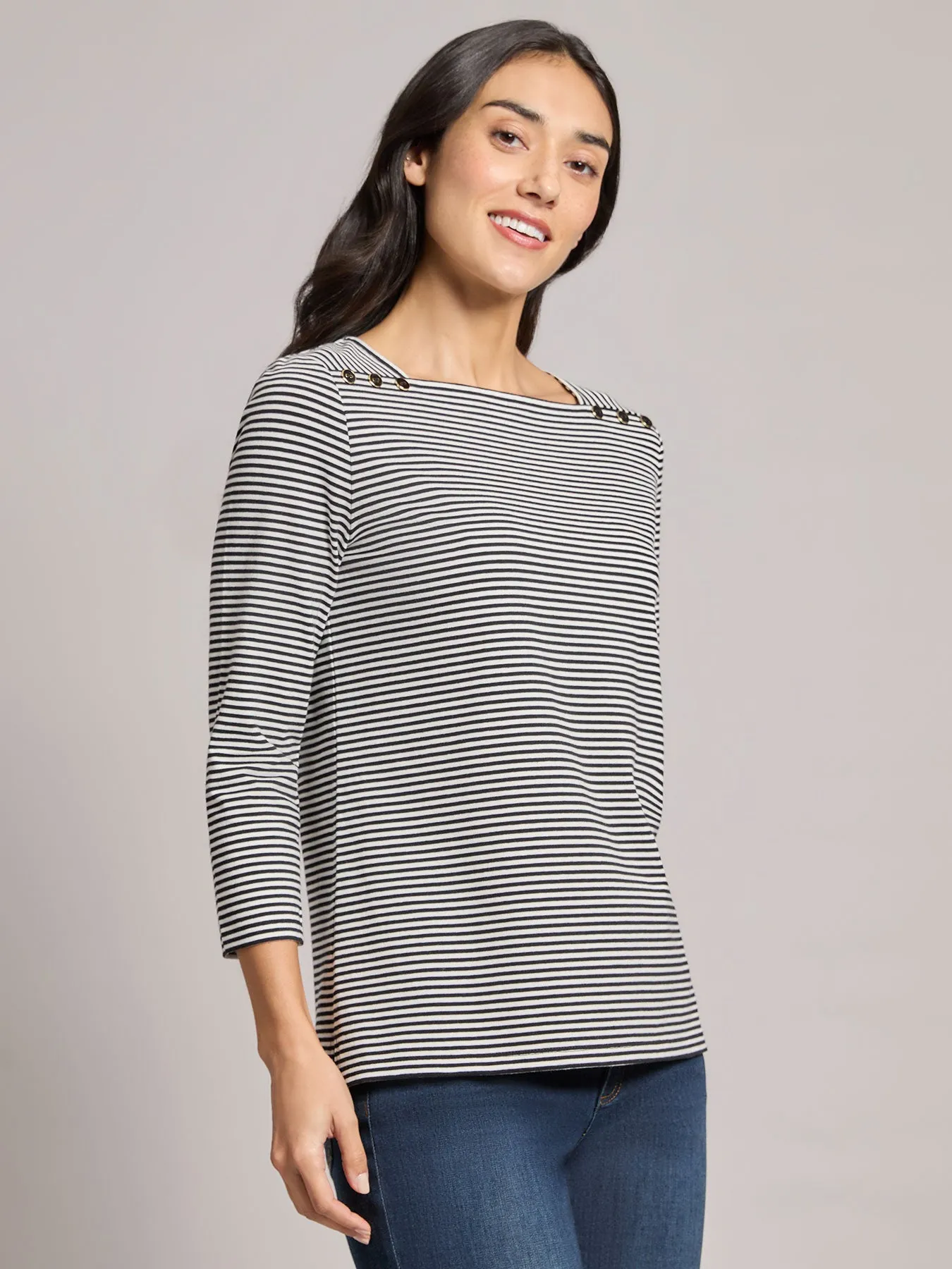 Square Neck Stripe Top