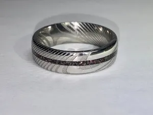 Stainless steel inlayed Damascus