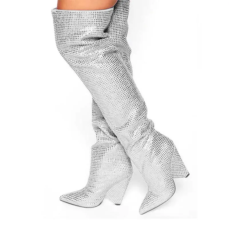 Starry Rhinestone Boots