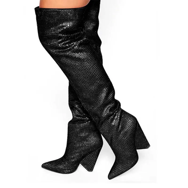 Starry Rhinestone Boots
