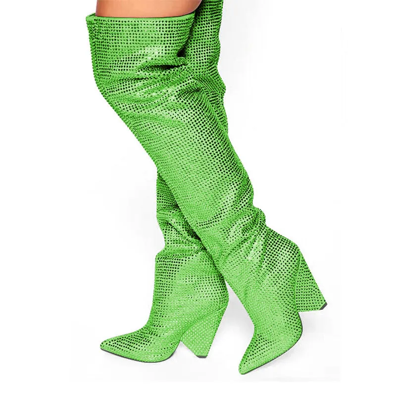 Starry Rhinestone Boots