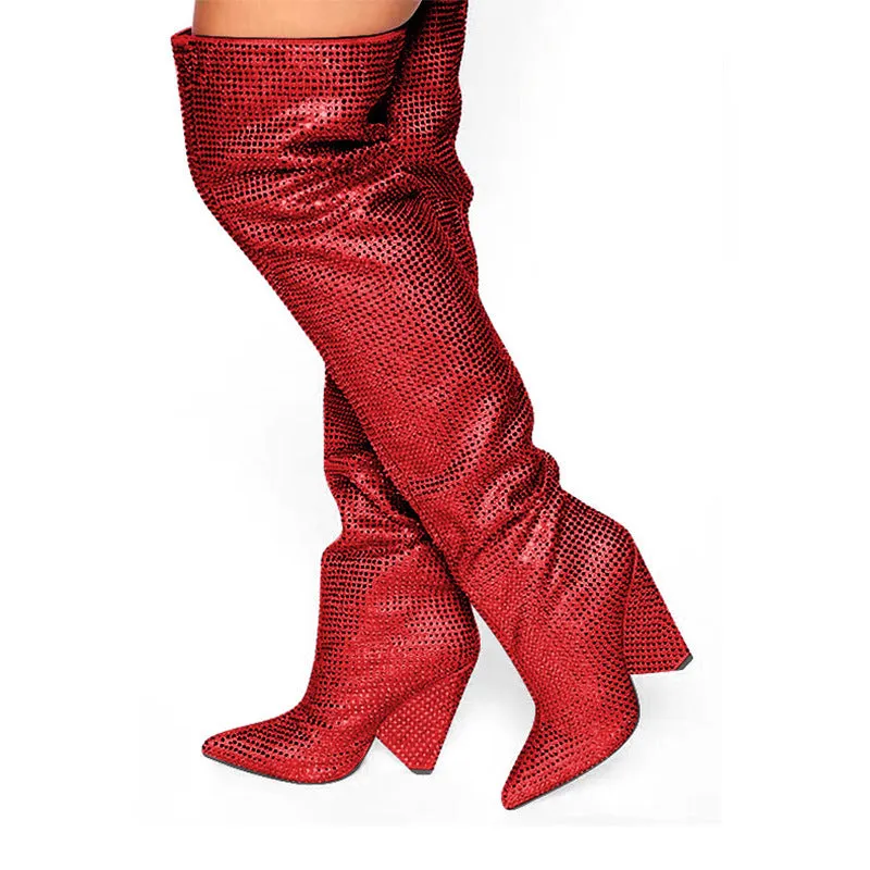 Starry Rhinestone Boots