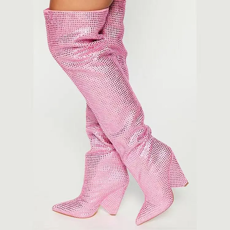 Starry Rhinestone Boots