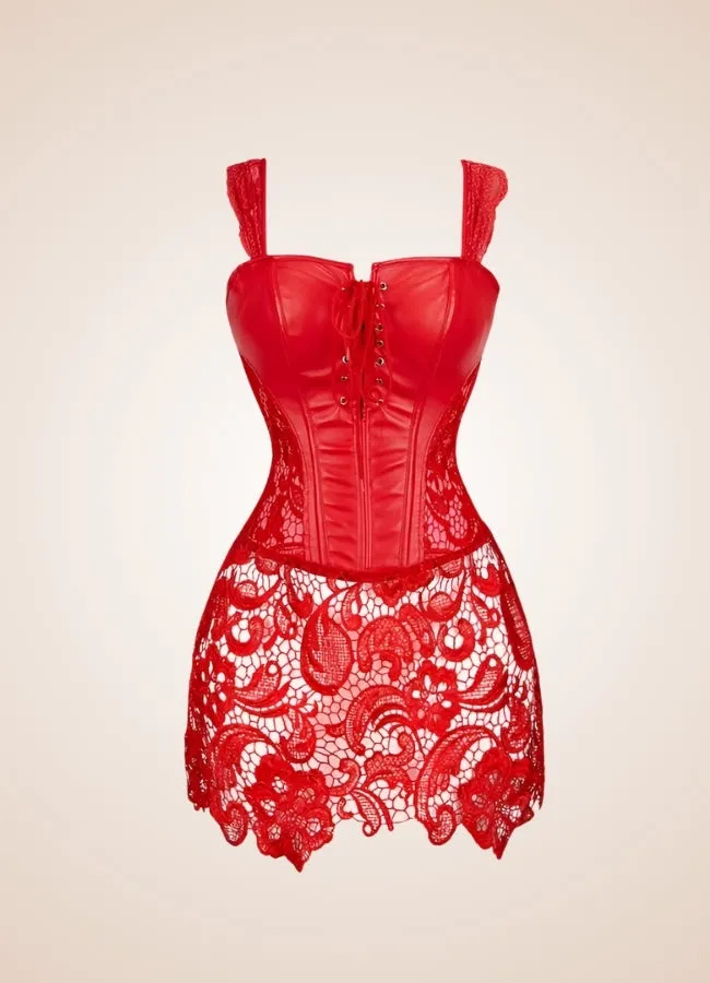 Steampunk Mesh Long Corset