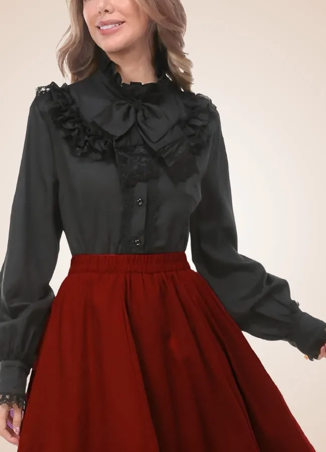 Steampunk Pleated Lantern Long Sleeve Shirt