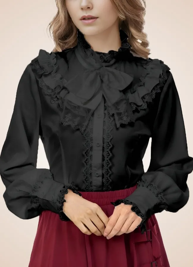 Steampunk Pleated Lantern Long Sleeve Shirt