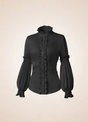 Steampunk Pleated Lantern Long Sleeve Shirt