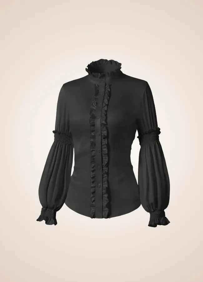Steampunk Pleated Lantern Long Sleeve Shirt