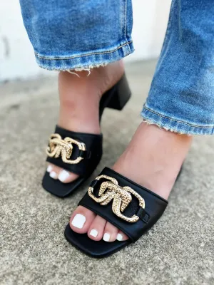 Steve Madden Santana Block Heels In Black