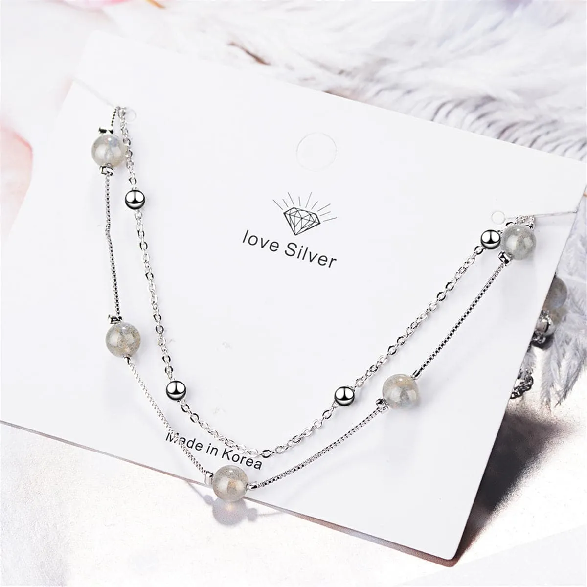 Strawberry Red Crystal & Silver-Plated Station Necklace