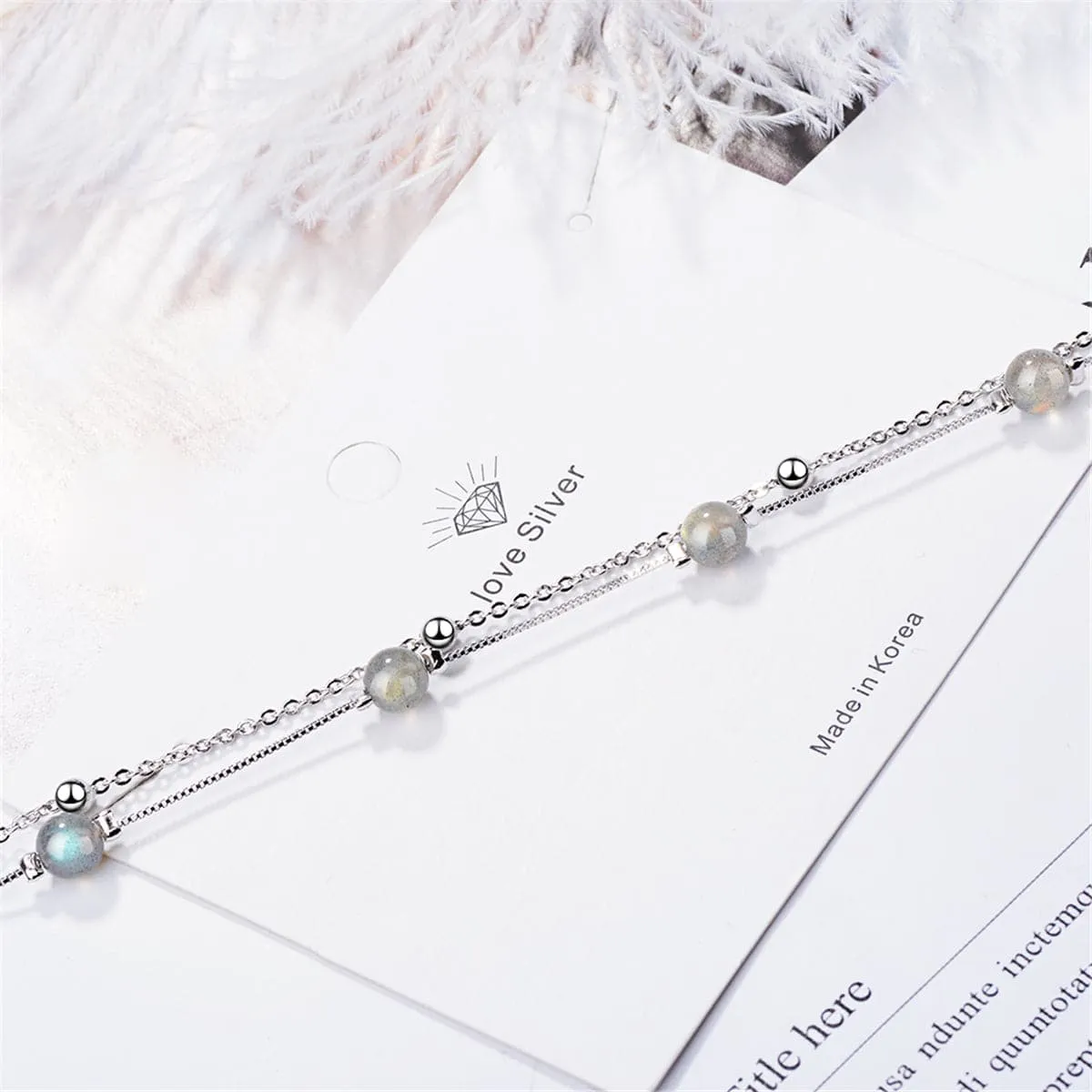 Strawberry Red Crystal & Silver-Plated Station Necklace