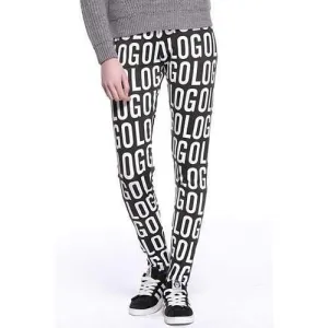 Stylish Elastic Waist Full Letter Women's Legging - Black L
