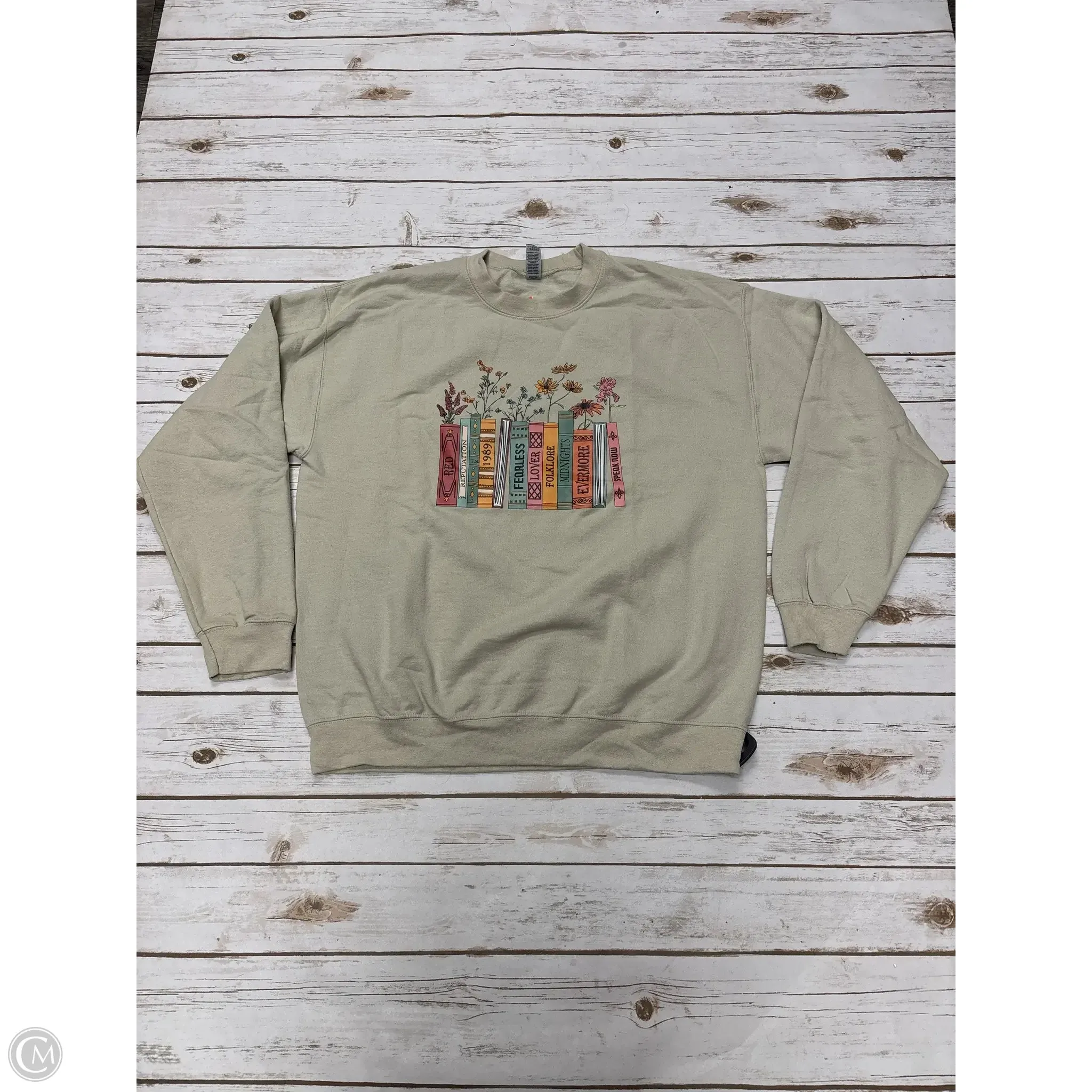 Sweatshirt Crewneck By Gildan In Tan, Size: L