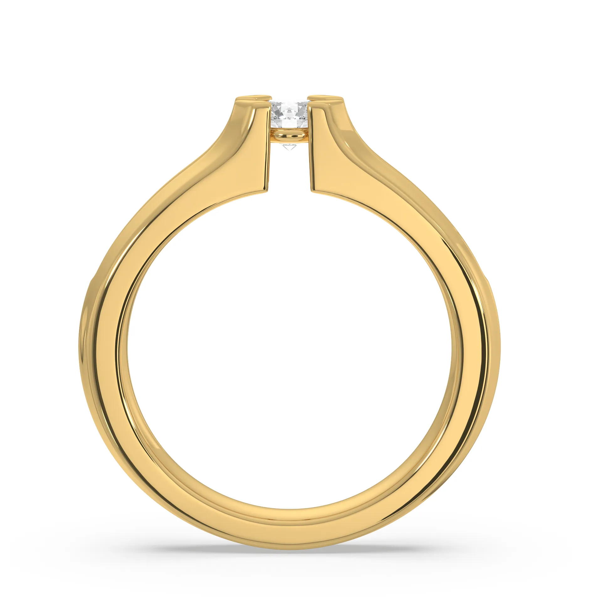 SY Women's Ring in Gold, Dainty Solitaire