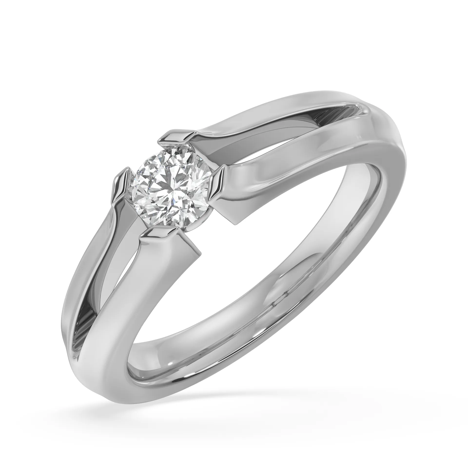 SY Women's Ring in Gold, Dainty Solitaire