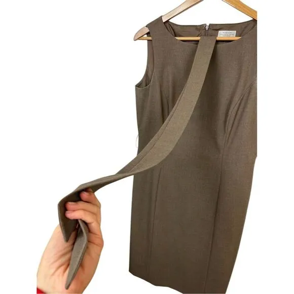 Tahari Arthur S. Levine Women's Brown Sheath Dress Size 6 Knee Length