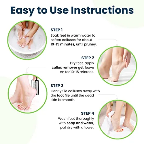 Tea Tree Foot Soak, Callus Remover Gel - Extra Strength Callus Remover Gel & Foot Soak With Epsom Salts For Calluses, Dry Cracked Heels, Toenail Fungus & Odor - Pedicure for Tired Feet
