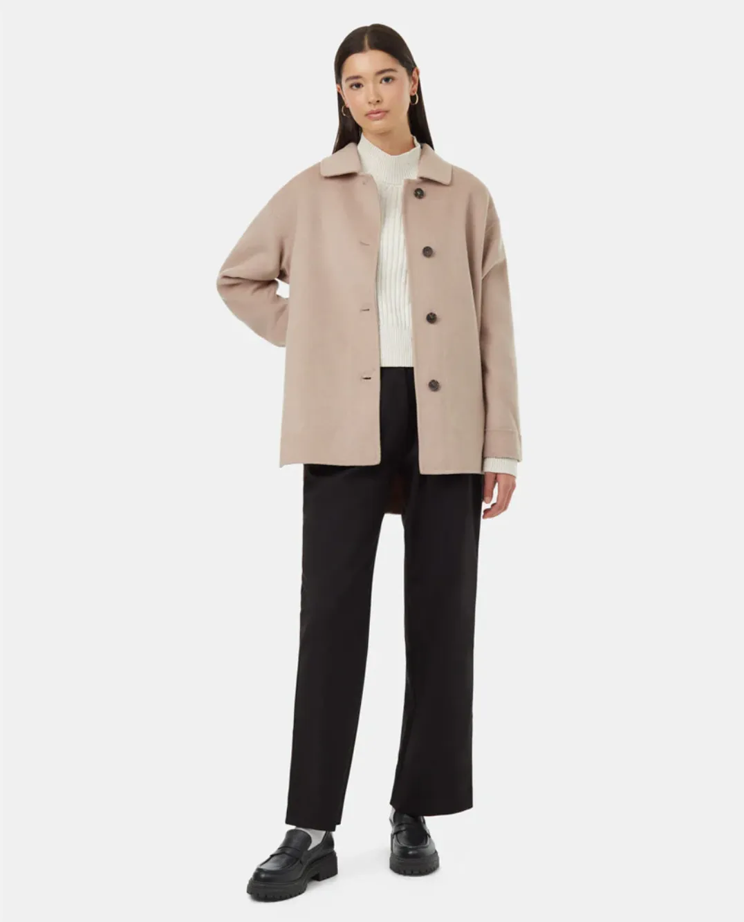 Tentree Womens Wool Button Front Coat