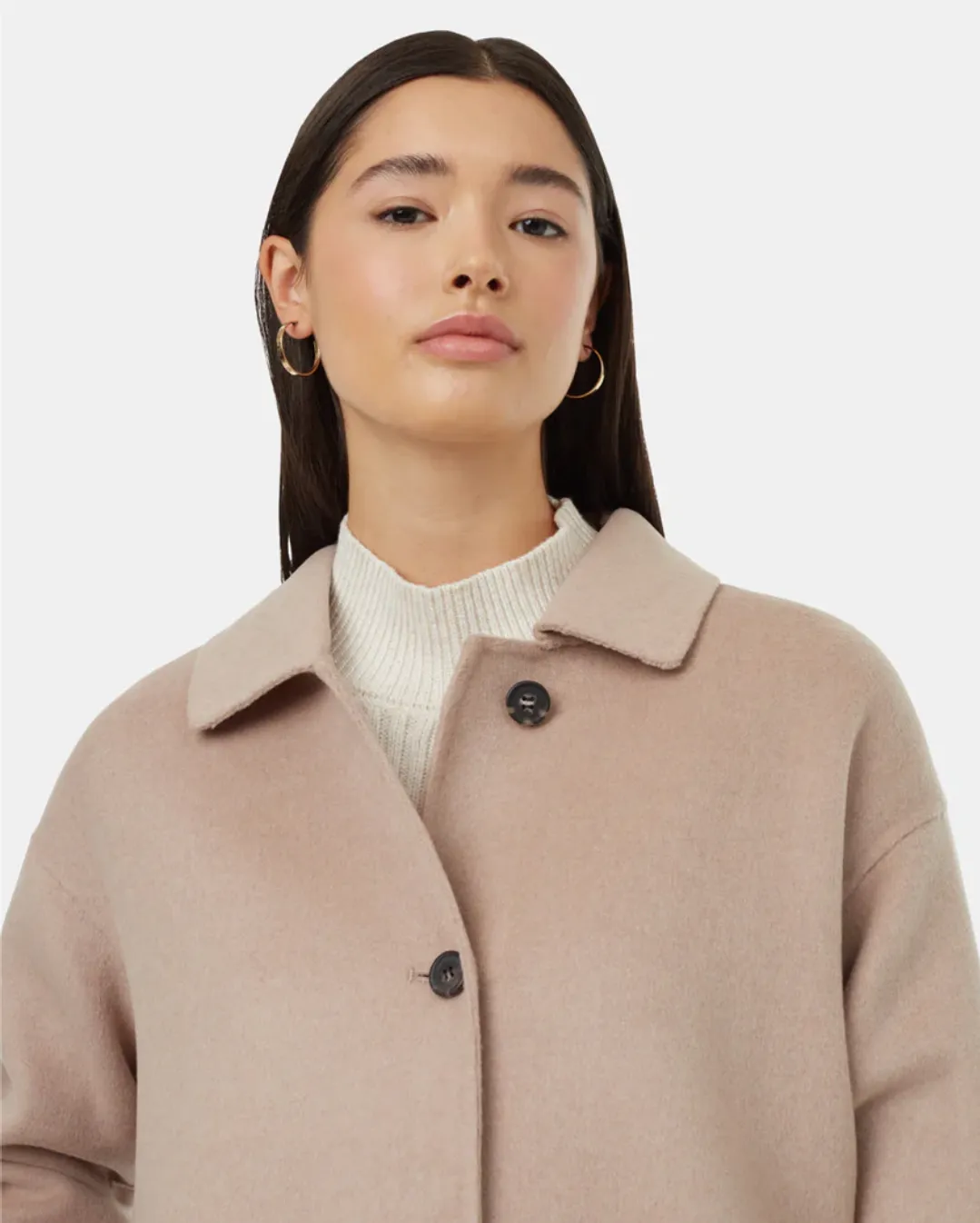 Tentree Womens Wool Button Front Coat