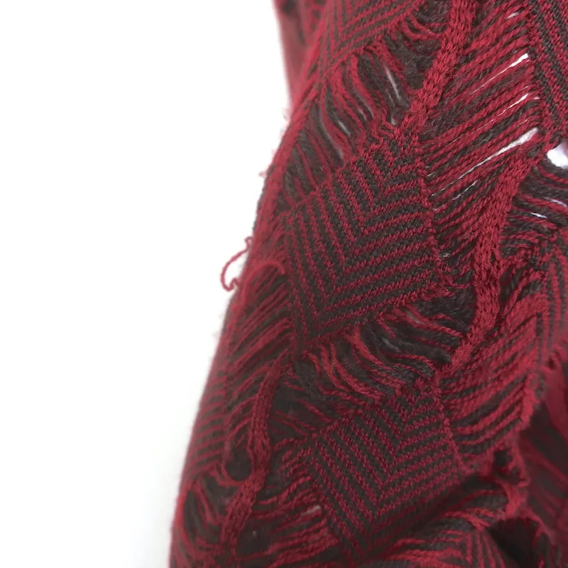 Thakoon Long Sleeve Midi Sweater Dress Burgundy Wool Knit Size Medium
