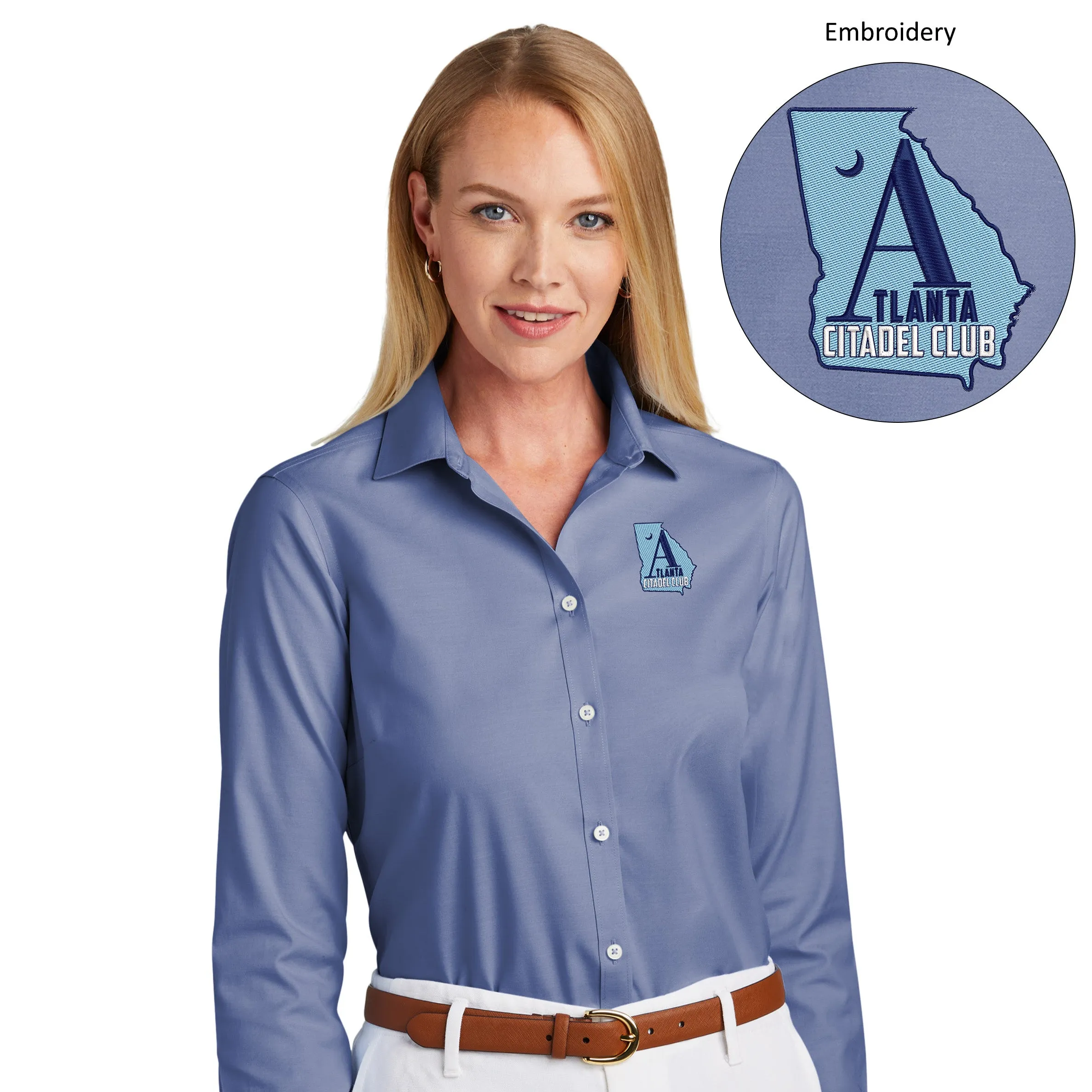 The Citadel , Atlanta Citadel Club, Brooks Brothers® Women’s Wrinkle-Free Stretch Pinpoint Shirt
