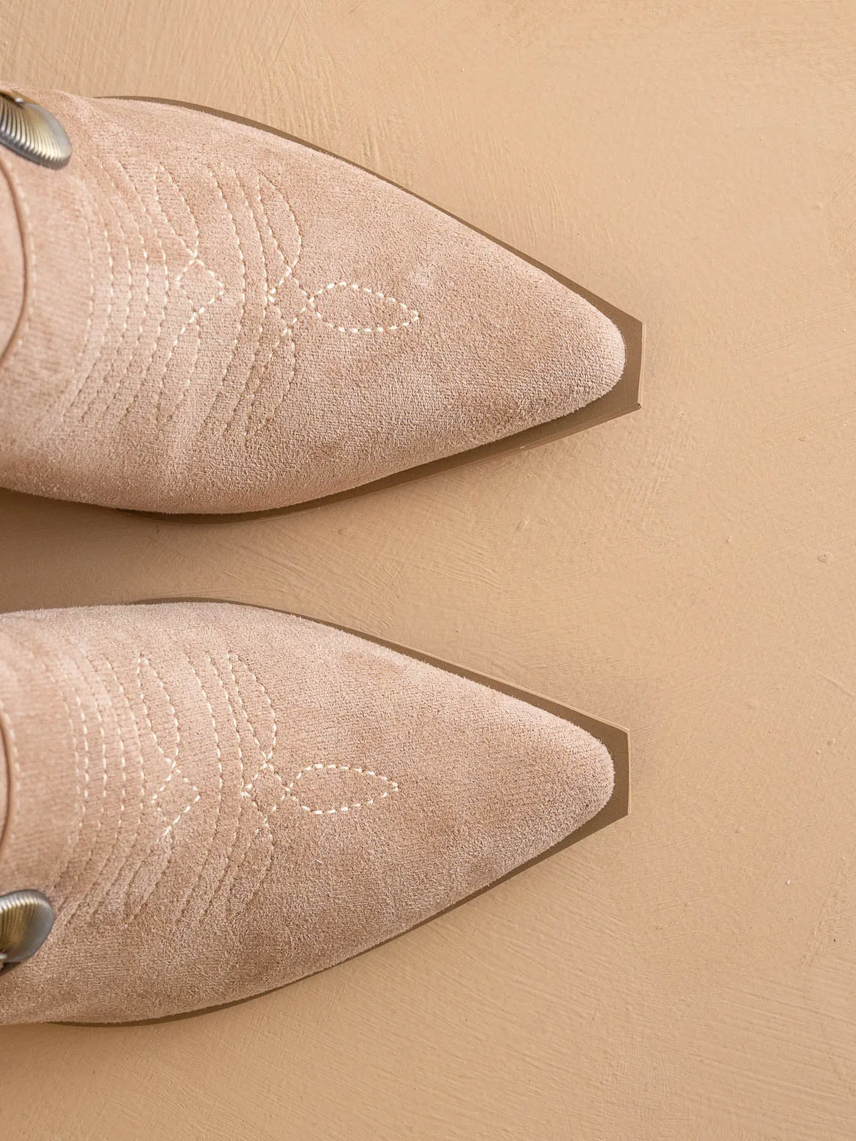 The Dixie | Apricot Western Inspired Mule With Buckle Detail