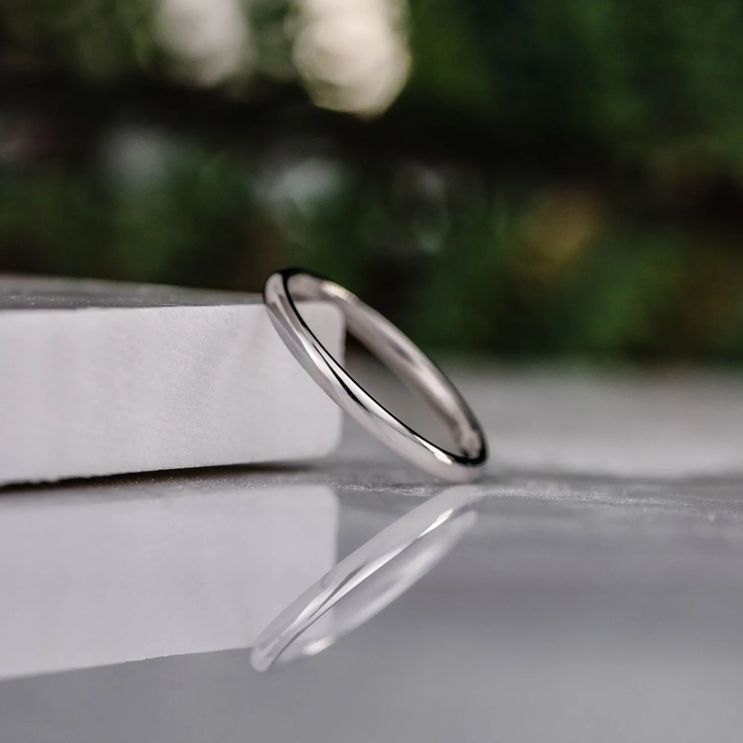 The Meridian | 2mm Women's White Gold Stacking Ring