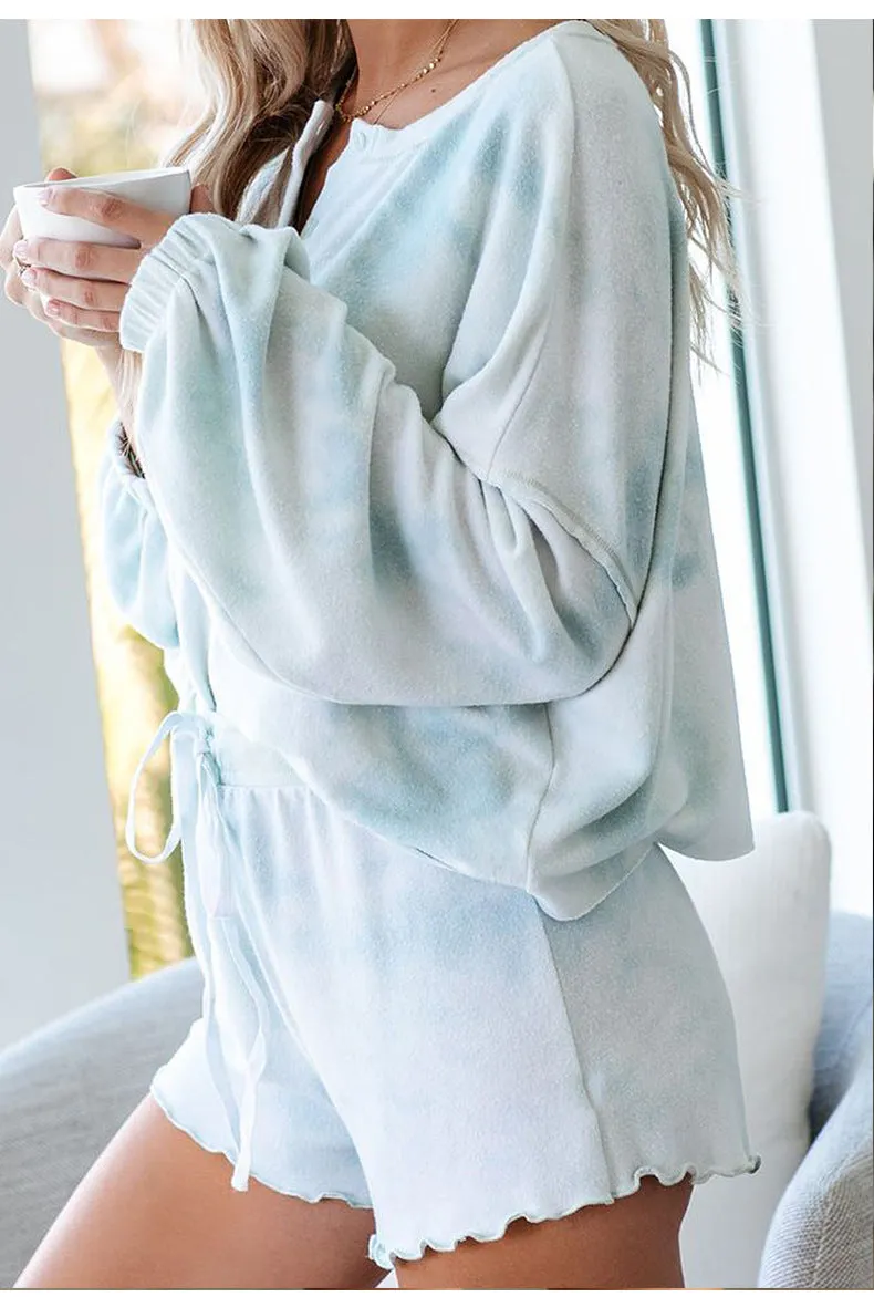 Tie-Dye Two-piece T-Shirt Shorts Loungewear