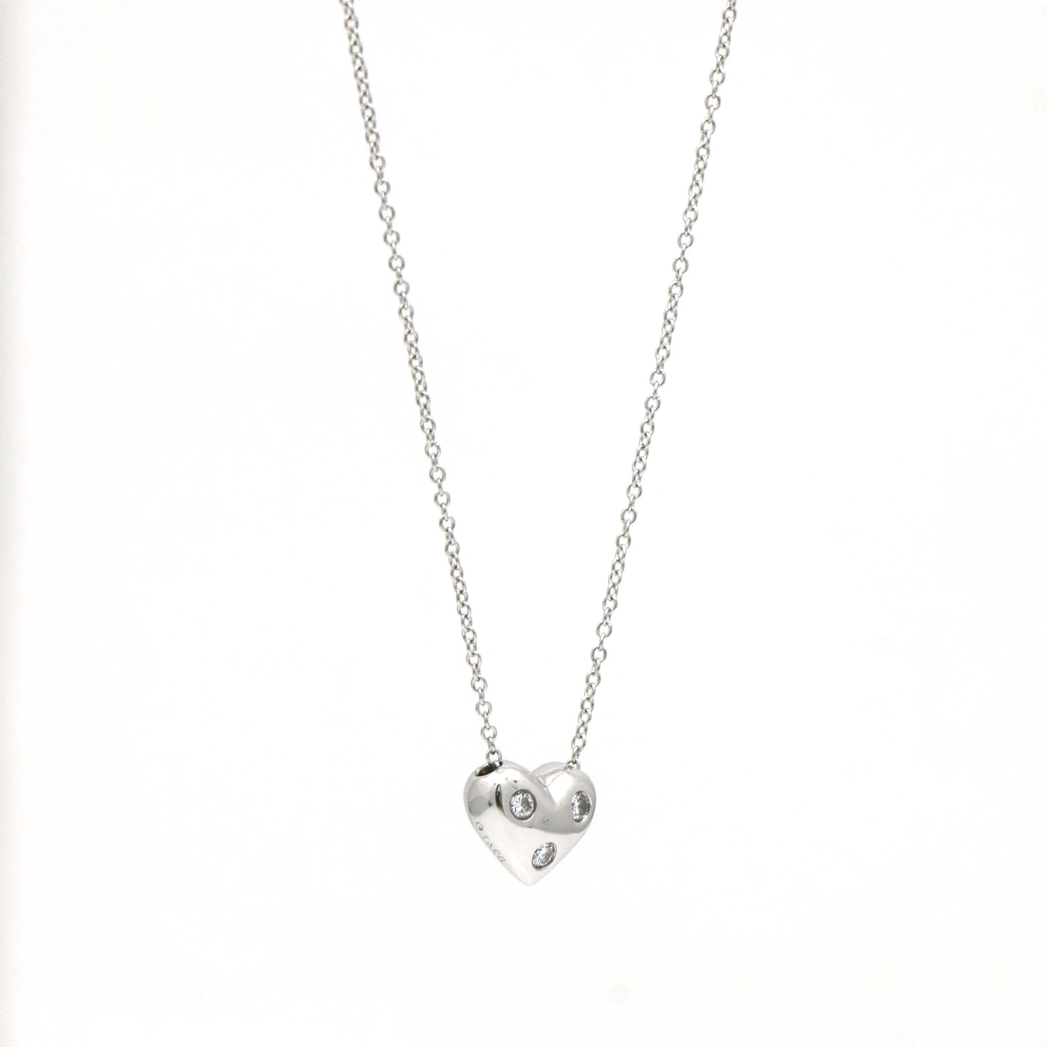 Tiffany & Co. Etoile Diamond Mini Heart Necklace in Platinum