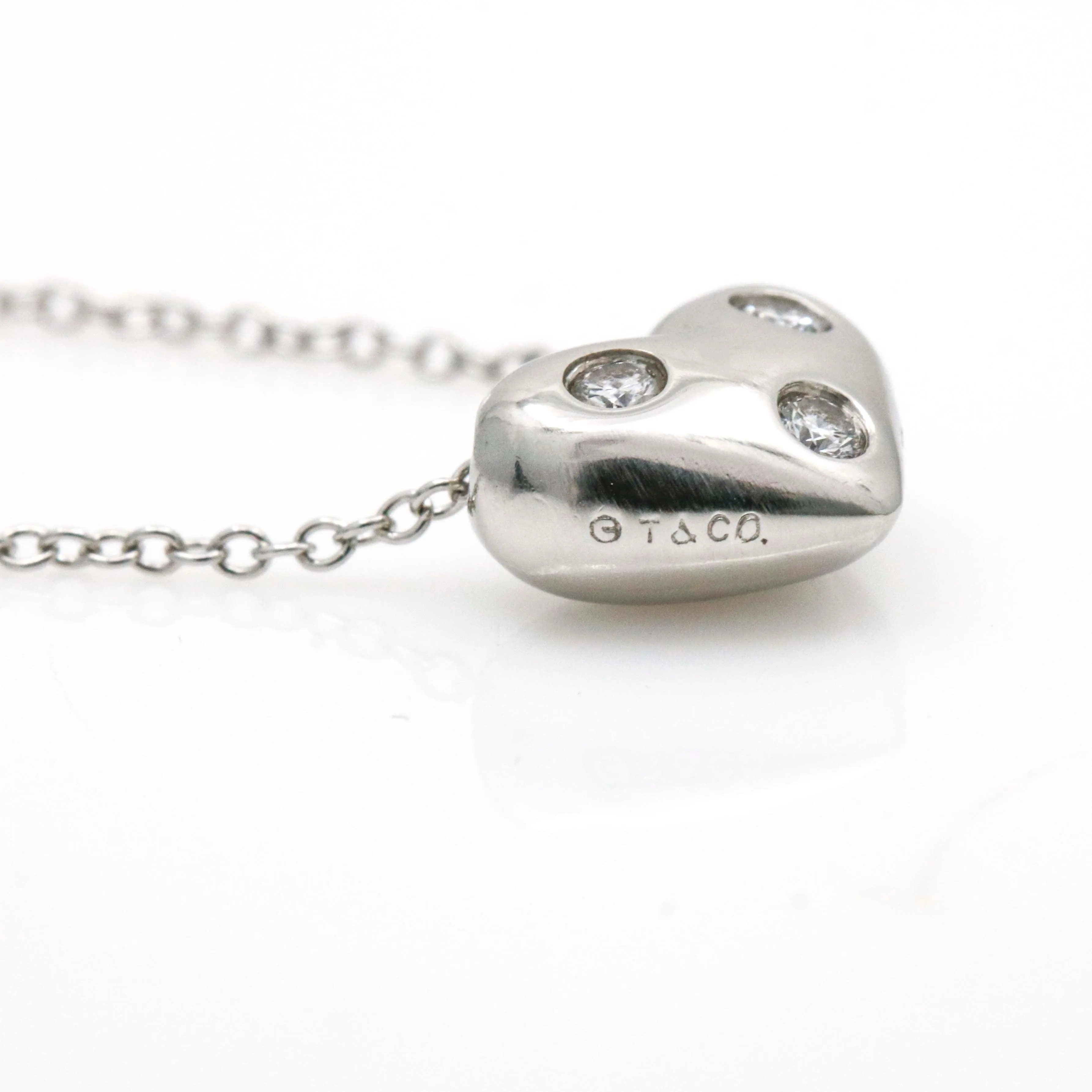 Tiffany & Co. Etoile Diamond Mini Heart Necklace in Platinum