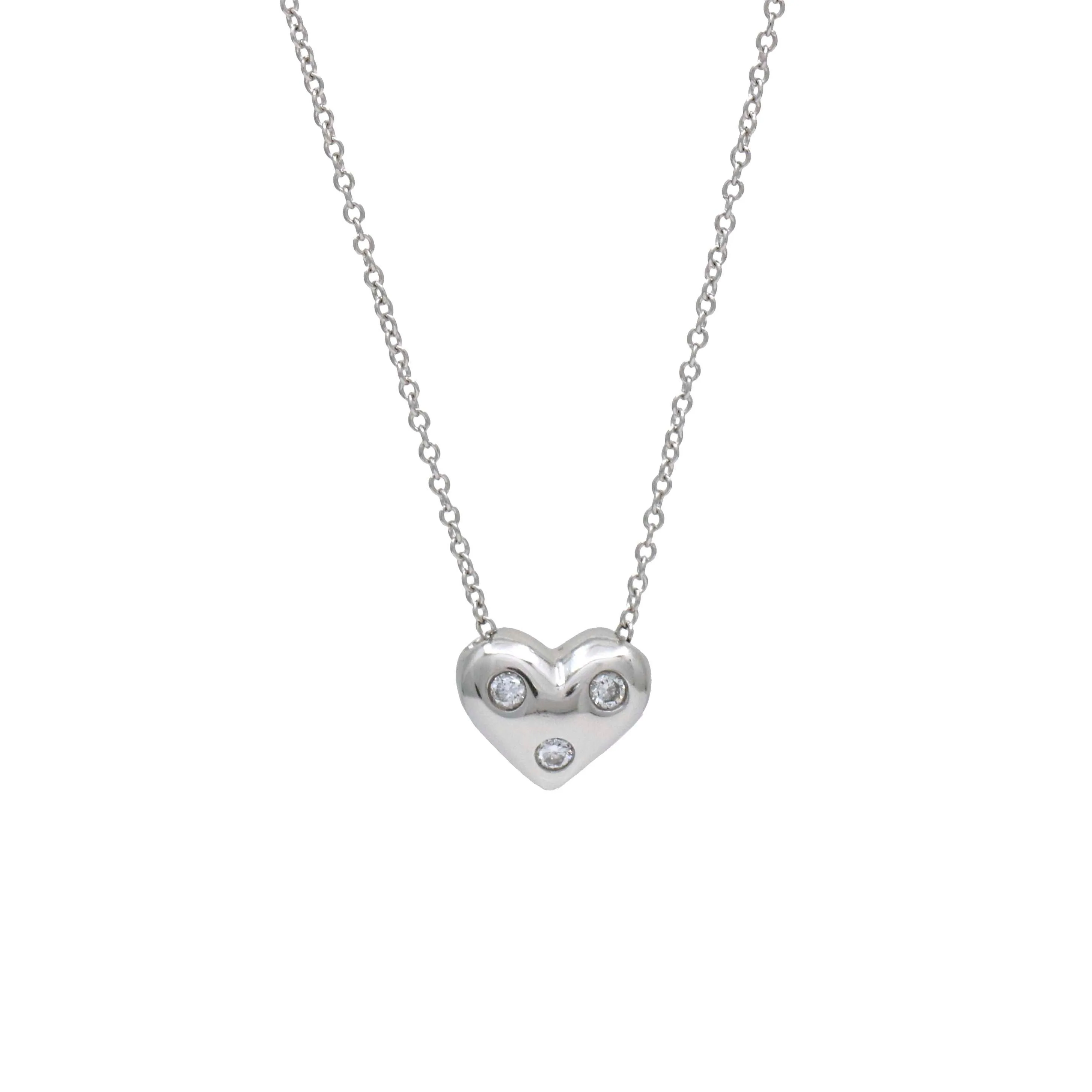 Tiffany & Co. Etoile Diamond Mini Heart Necklace in Platinum