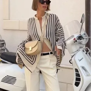 Timeless Women's Striped Blouse for Everyday Elegance