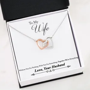Together We Are Everything Interlocking Heart Necklace